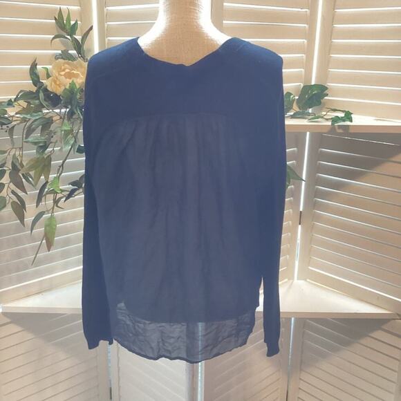 THEORY BLACK BUTTON DOWN CARDIGAN SWEATER SIZE MED 1246 - Picture 5 of 7